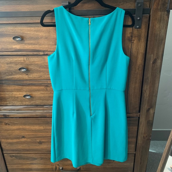 Ann Taylor Loft mini A-Line dress - size 8 - never worn - teal/blue/green - Picture 6 of 6